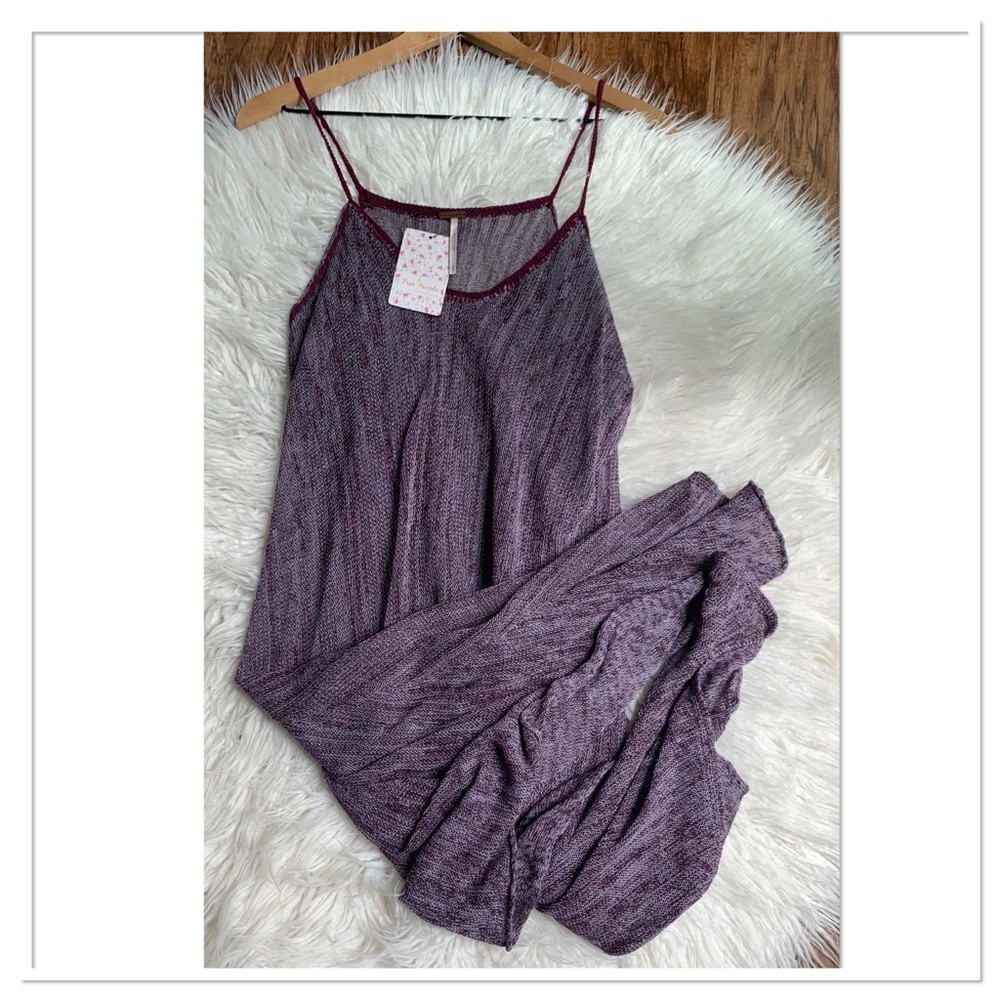NWT Free People Winston Wrap Sweater Tunic Purple Size Small